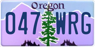OR license plate 047WRG
