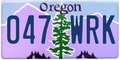 OR license plate 047WRK