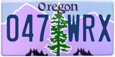 OR license plate 047WRX