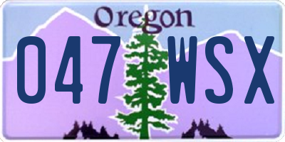 OR license plate 047WSX