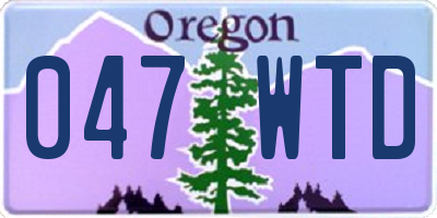 OR license plate 047WTD