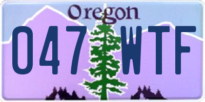 OR license plate 047WTF