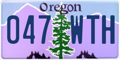 OR license plate 047WTH