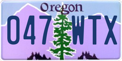 OR license plate 047WTX