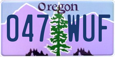 OR license plate 047WUF
