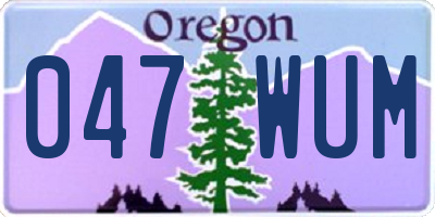 OR license plate 047WUM
