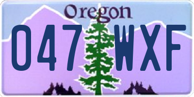 OR license plate 047WXF