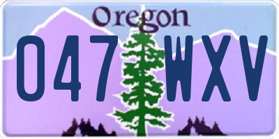 OR license plate 047WXV