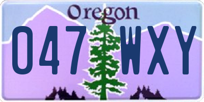 OR license plate 047WXY