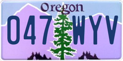 OR license plate 047WYV