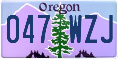 OR license plate 047WZJ