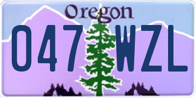 OR license plate 047WZL