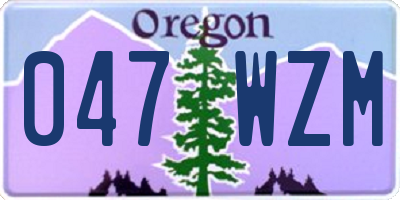 OR license plate 047WZM