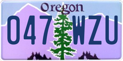 OR license plate 047WZU