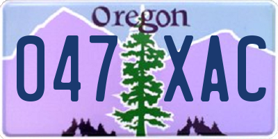 OR license plate 047XAC
