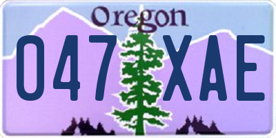 OR license plate 047XAE