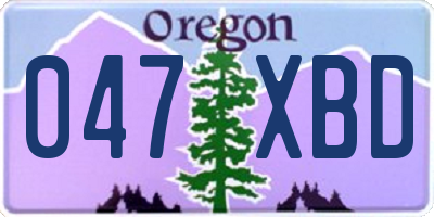 OR license plate 047XBD
