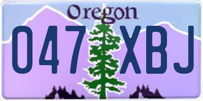 OR license plate 047XBJ