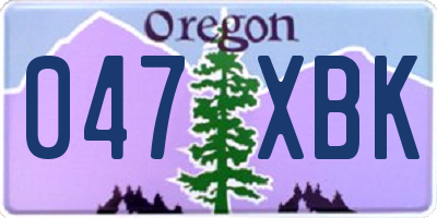 OR license plate 047XBK
