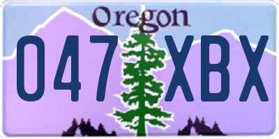 OR license plate 047XBX