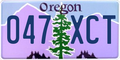 OR license plate 047XCT