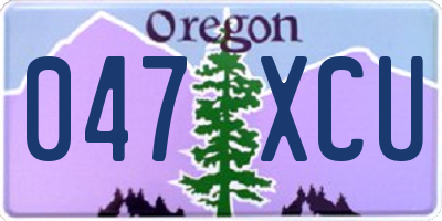 OR license plate 047XCU