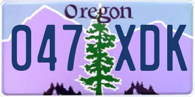 OR license plate 047XDK