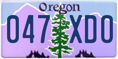 OR license plate 047XDO