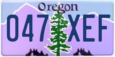 OR license plate 047XEF