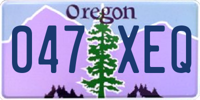 OR license plate 047XEQ