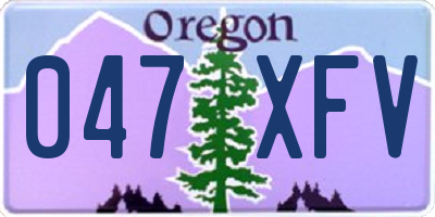 OR license plate 047XFV