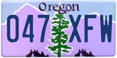 OR license plate 047XFW