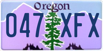 OR license plate 047XFX
