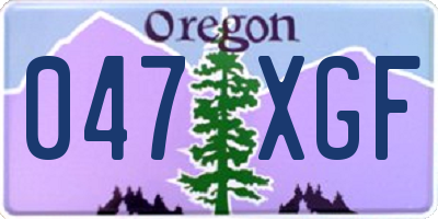 OR license plate 047XGF