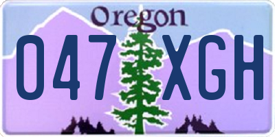 OR license plate 047XGH