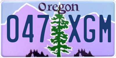 OR license plate 047XGM