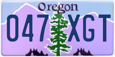 OR license plate 047XGT