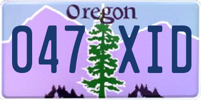 OR license plate 047XID