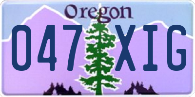OR license plate 047XIG