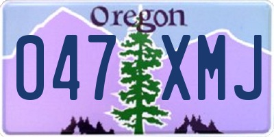 OR license plate 047XMJ