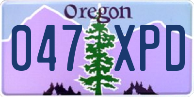 OR license plate 047XPD