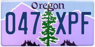 OR license plate 047XPF