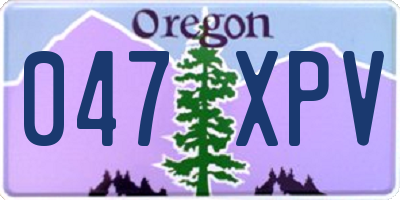 OR license plate 047XPV