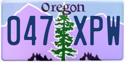 OR license plate 047XPW