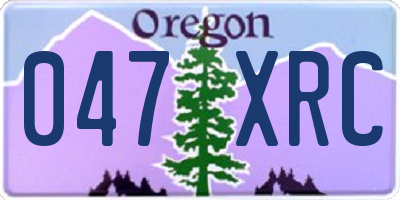 OR license plate 047XRC