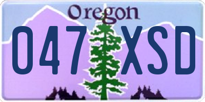 OR license plate 047XSD