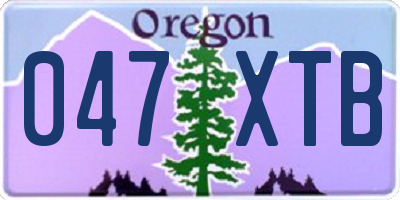 OR license plate 047XTB