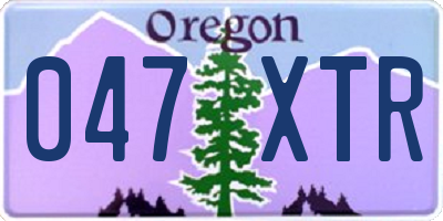 OR license plate 047XTR