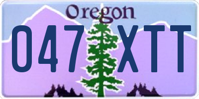 OR license plate 047XTT