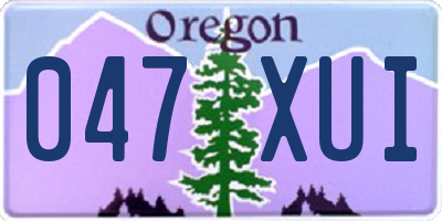 OR license plate 047XUI